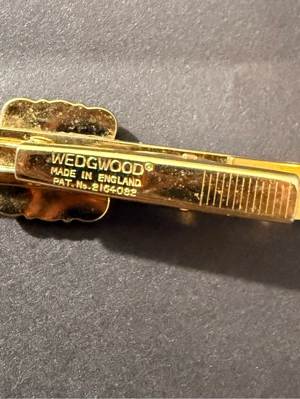 Gold Tone Blue Jasperware Horse Tie Bar- No box - Picture 4 of 8
